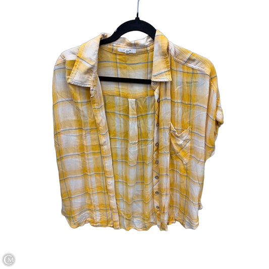 Top Short Sleeve By Maurices In Yellow, Size: Xl