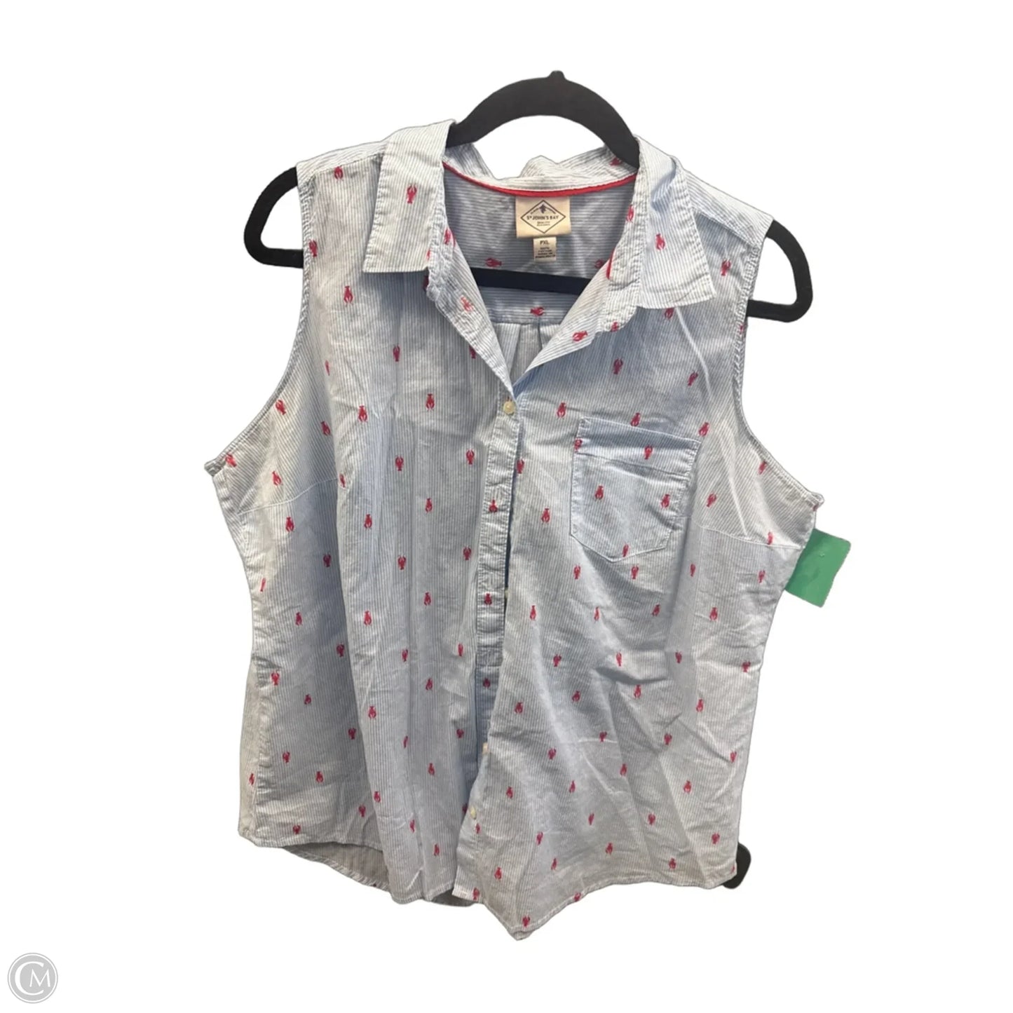 Top Sleeveless By St Johns Bay In Blue & Red, Size: Xlp