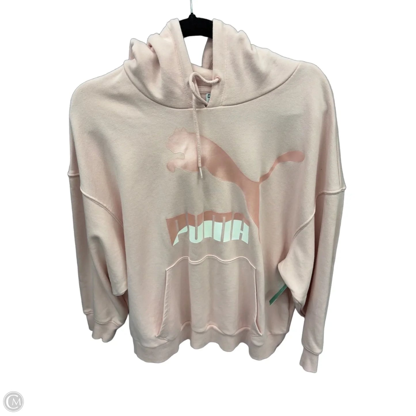 Athletic Sweatshirt Hoodie By Puma In Pink, Size: 1x