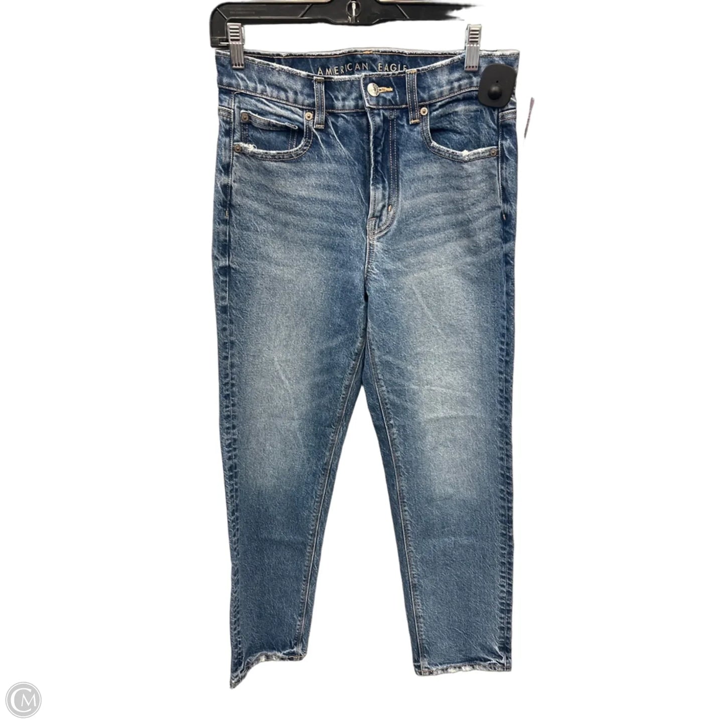Jeans Straight By American Eagle In Blue Denim, Size: 4