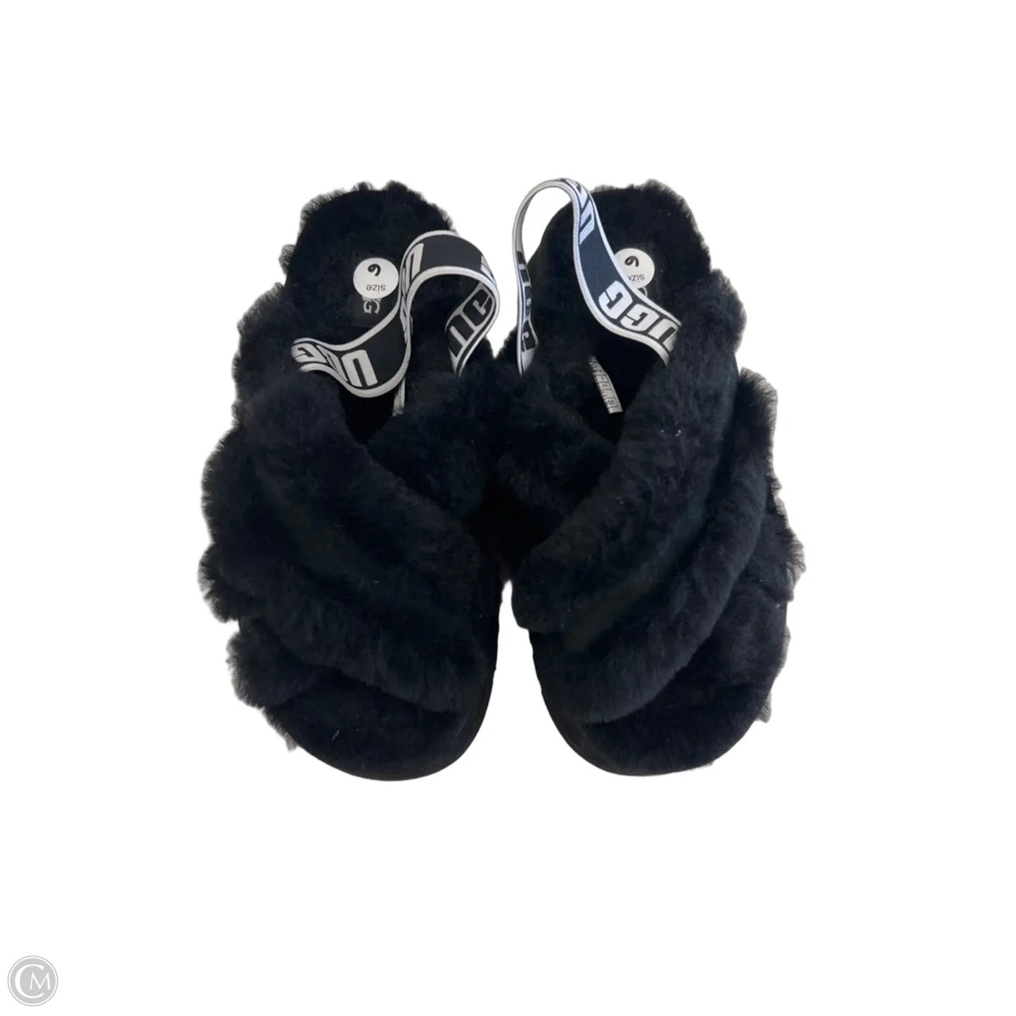 Slippers Designer By Ugg In Black, Size: 6