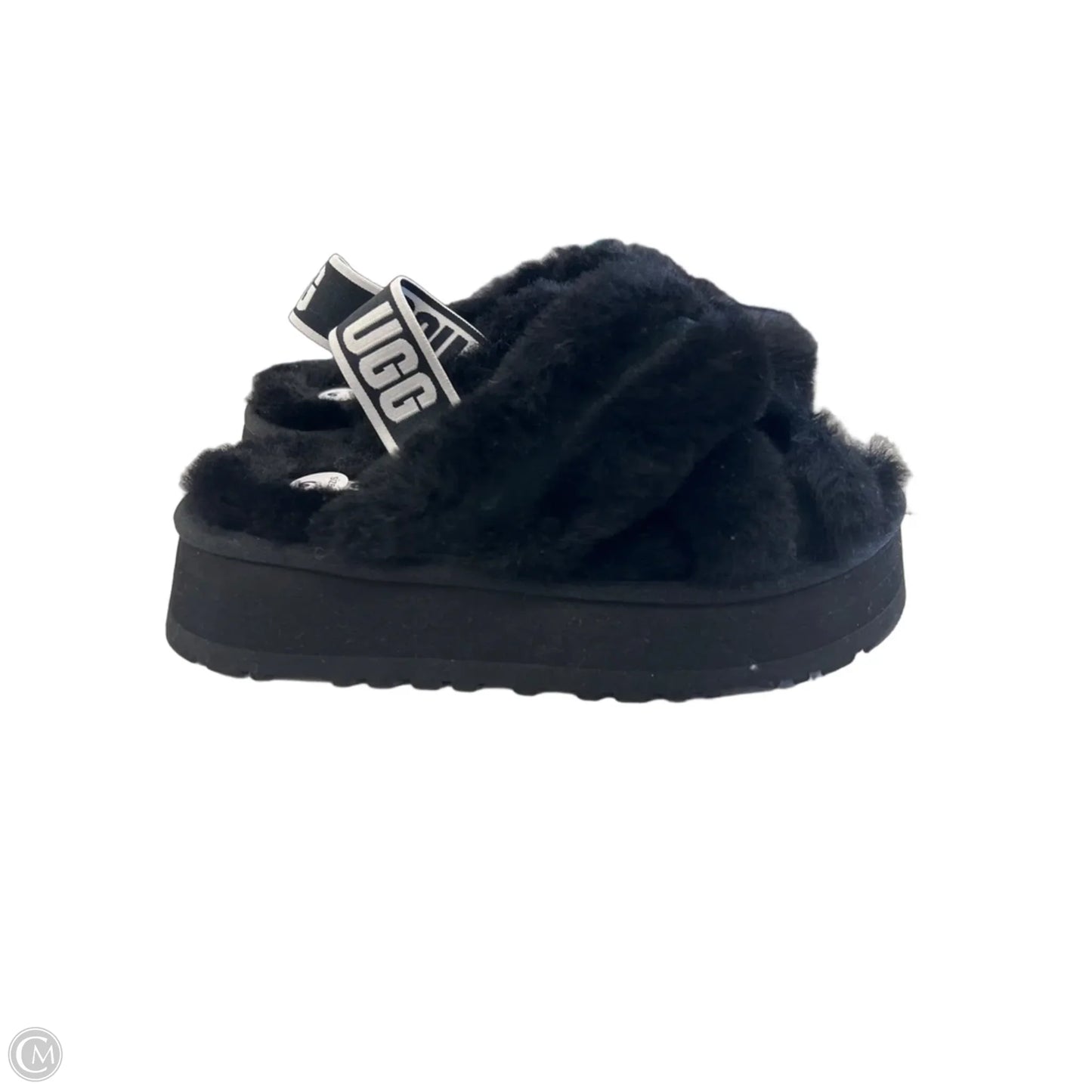 Slippers Designer By Ugg In Black, Size: 6