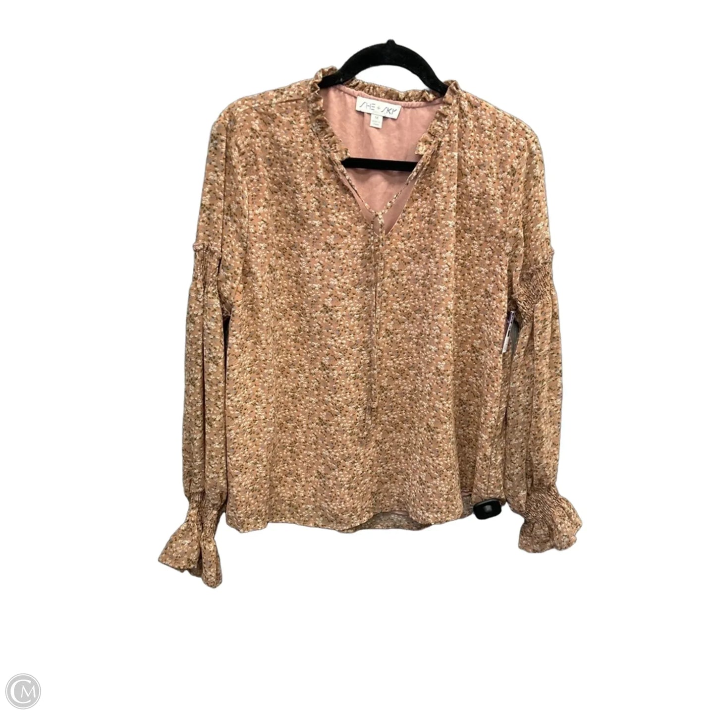 Top Long Sleeve By She + Sky In Pink, Size: M