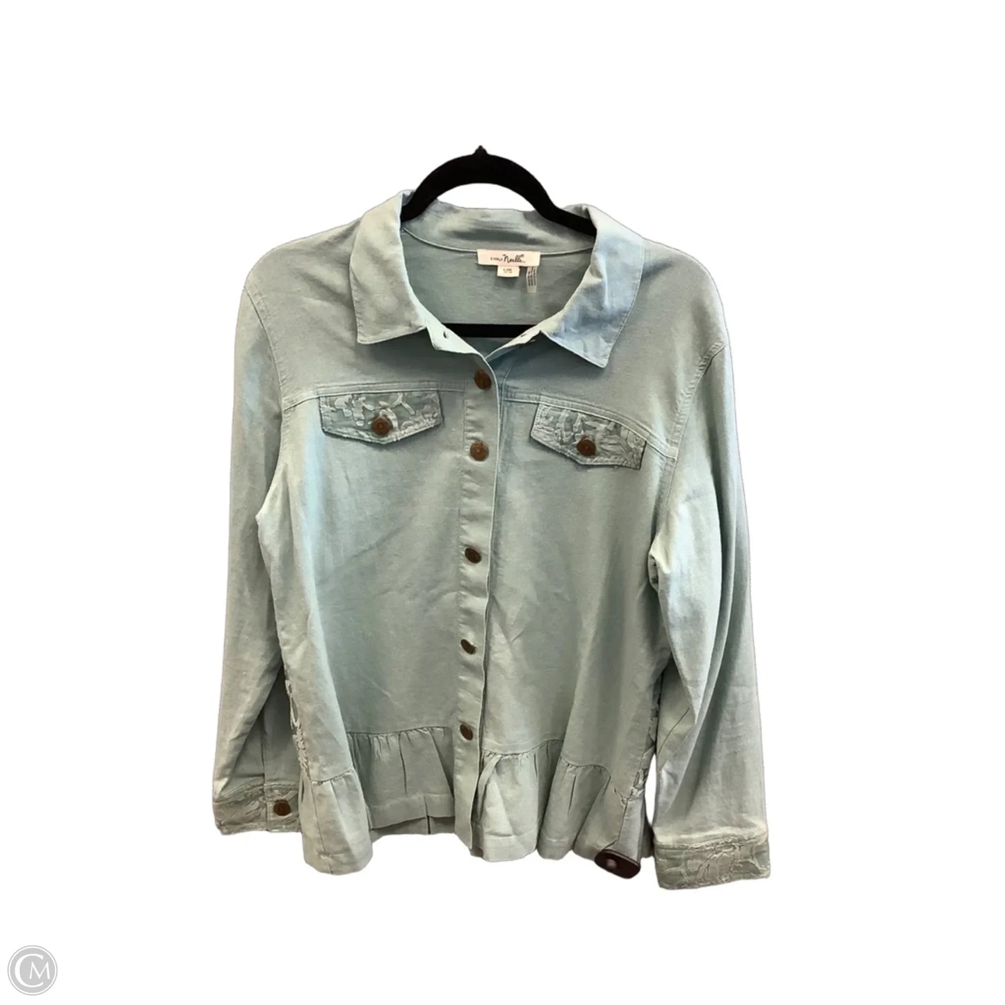Top Long Sleeve By Simply Noelle In Blue, Size: L