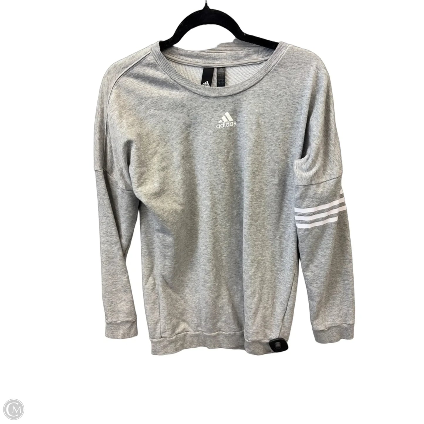 Athletic Top Long Sleeve Crewneck By Adidas In Grey, Size: S