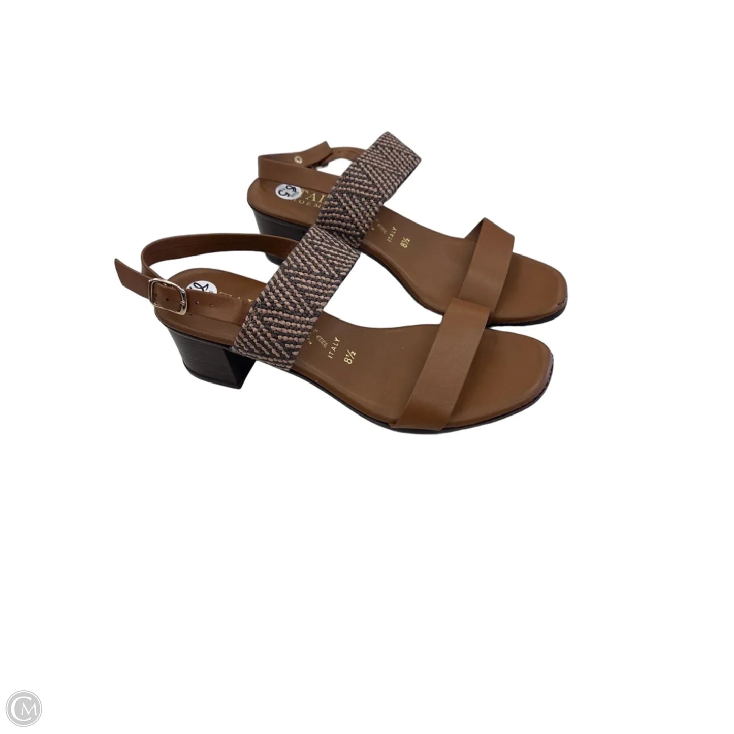 Sandals Heels Kitten By Italian Shoemakers In Brown, Size: 8.5