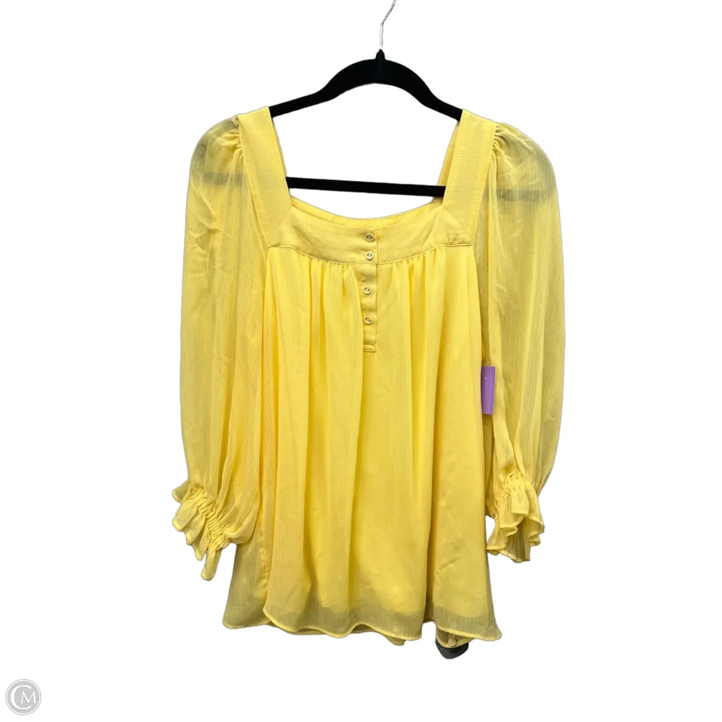 Top Long Sleeve By Lc Lauren Conrad In Yellow, Size: M