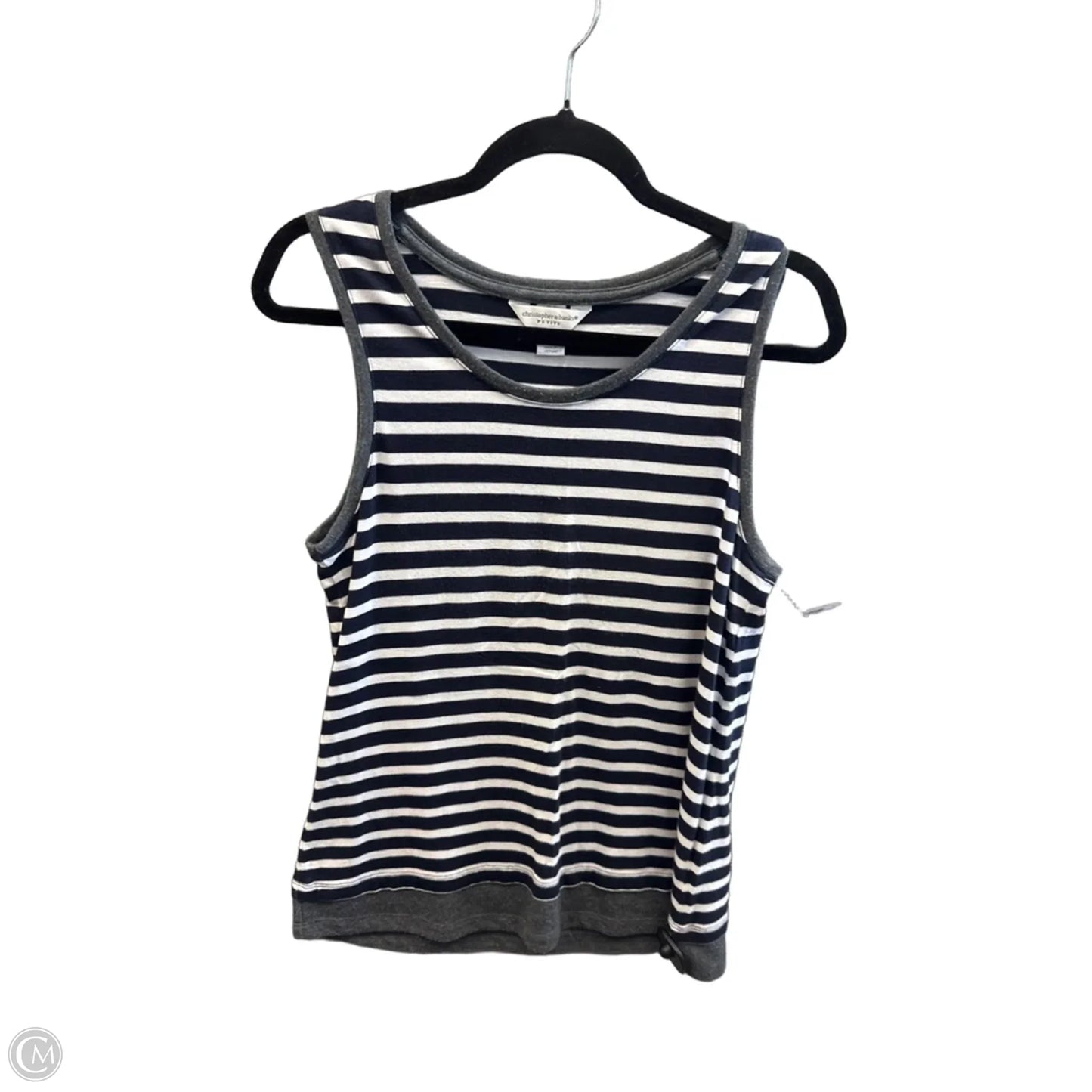 Top Sleeveless By Christopher And Banks In Striped Pattern, Size: L