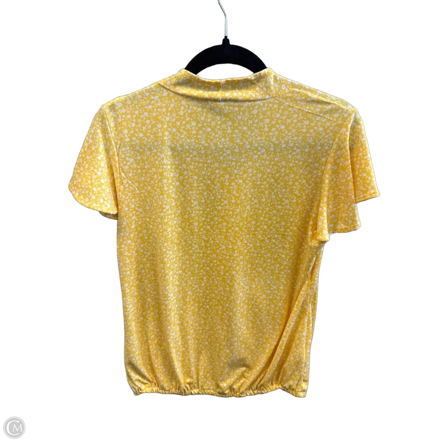 Top Short Sleeve By Adrianna Papell In Yellow, Size: S