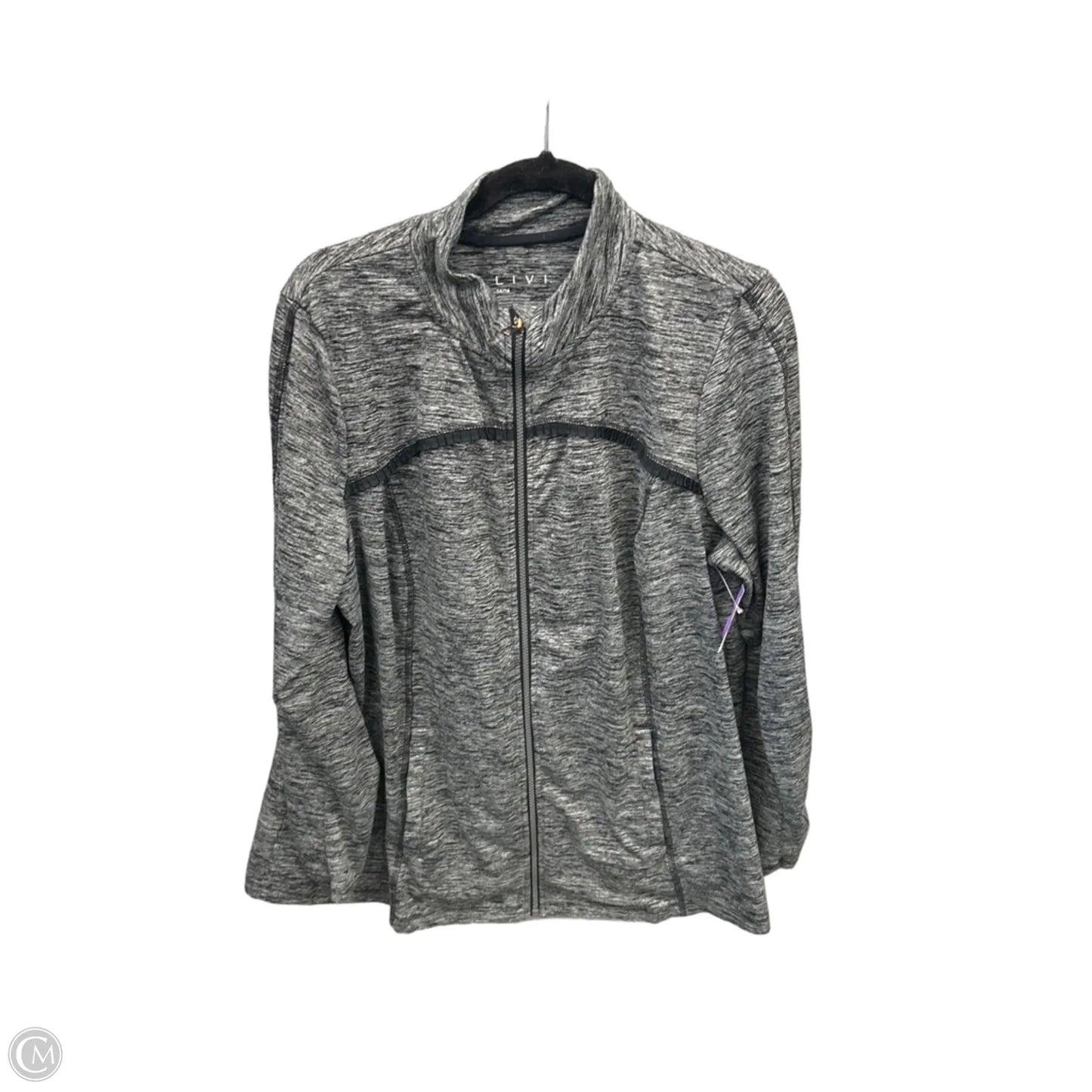 Athletic Jacket By Livi Active In Grey, Size: Xl