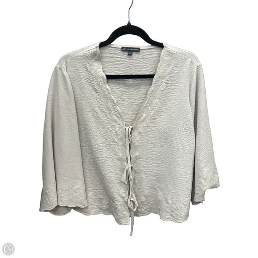 Top Long Sleeve By Adrianna Papell In Tan, Size: L