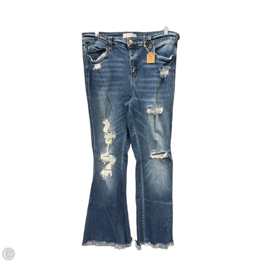 Jeans Flared By Flying Monkey In Blue Denim, Size: 12