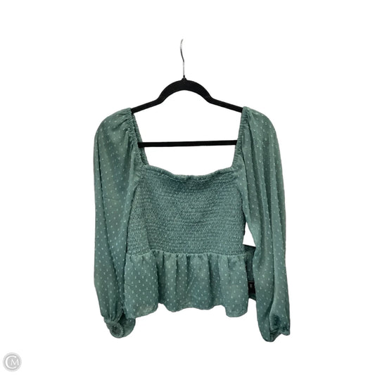 Top Long Sleeve By American Eagle In Green, Size: L