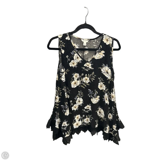 Top Sleeveless By Cato In Black, Size: S