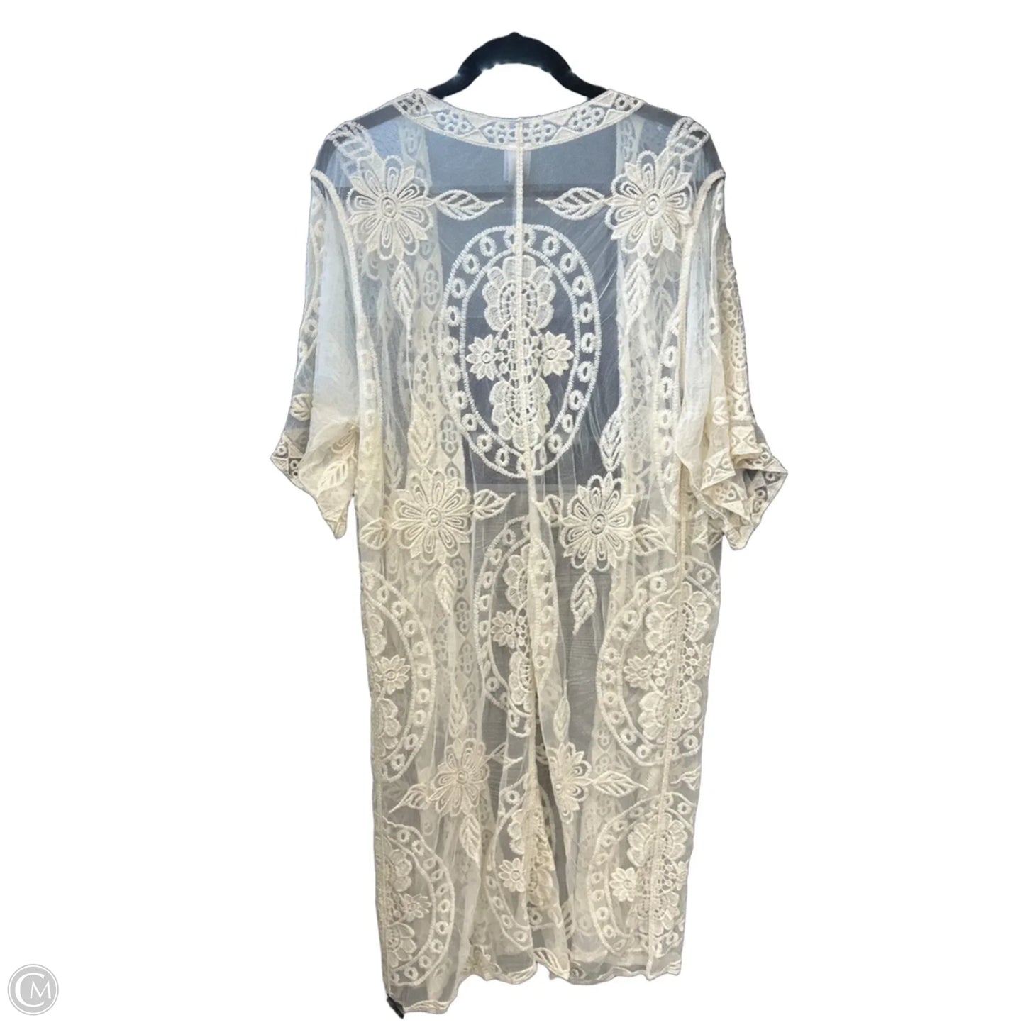 Kimono By Clothes Mentor In Cream, Size: S