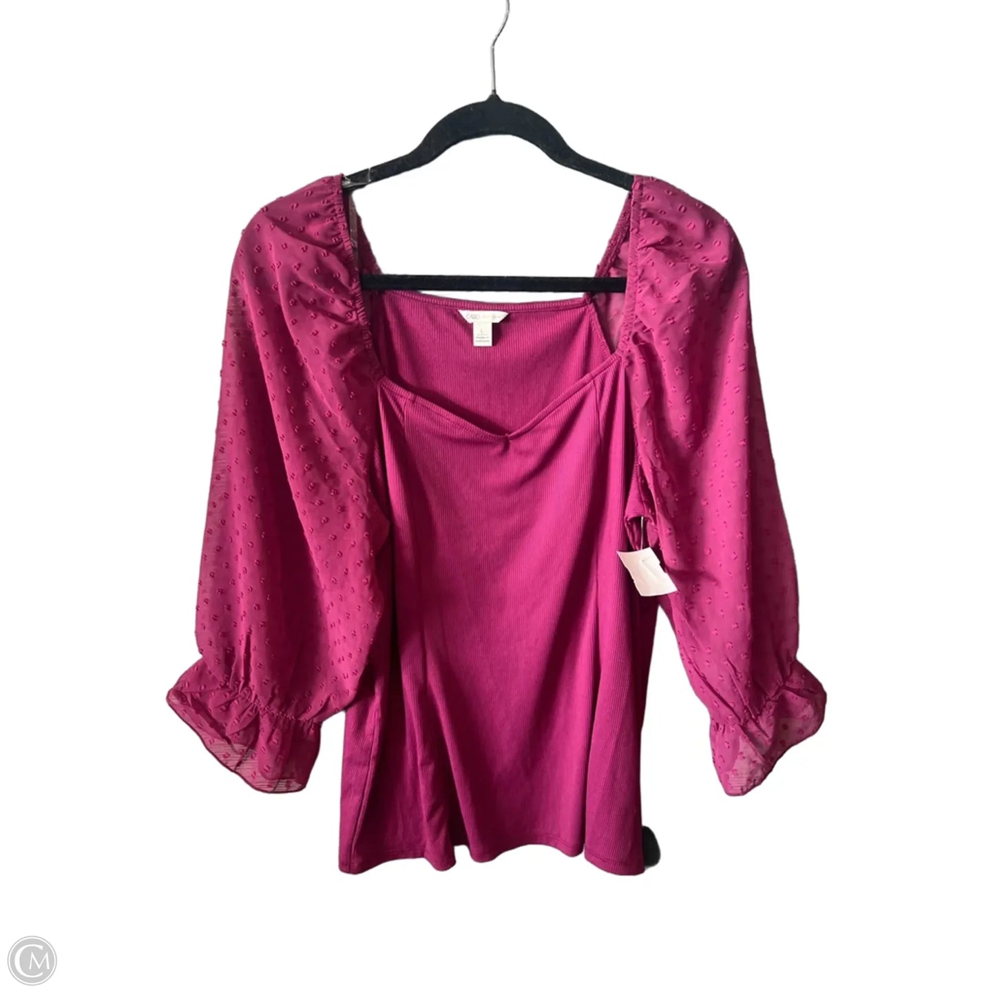 Top Long Sleeve By Cato In Pink, Size: L