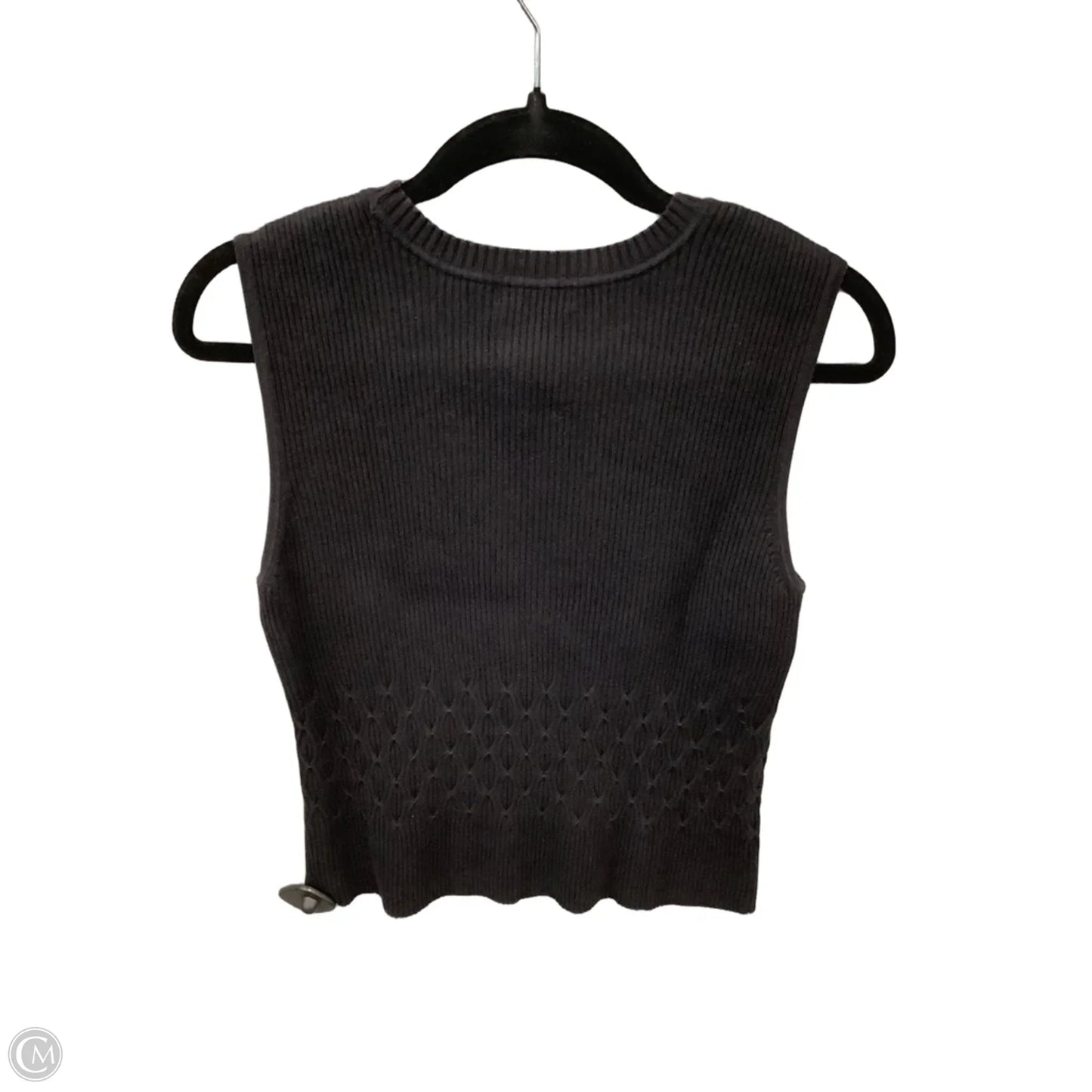Vest Sweater By Apostrophe In Black, Size: L
