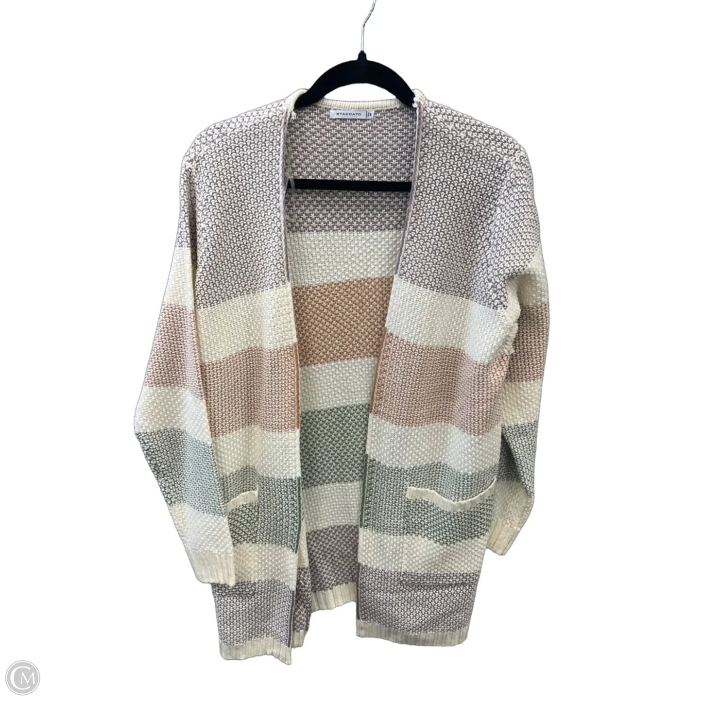 Cardigan By Staccato In Striped Pattern, Size: M