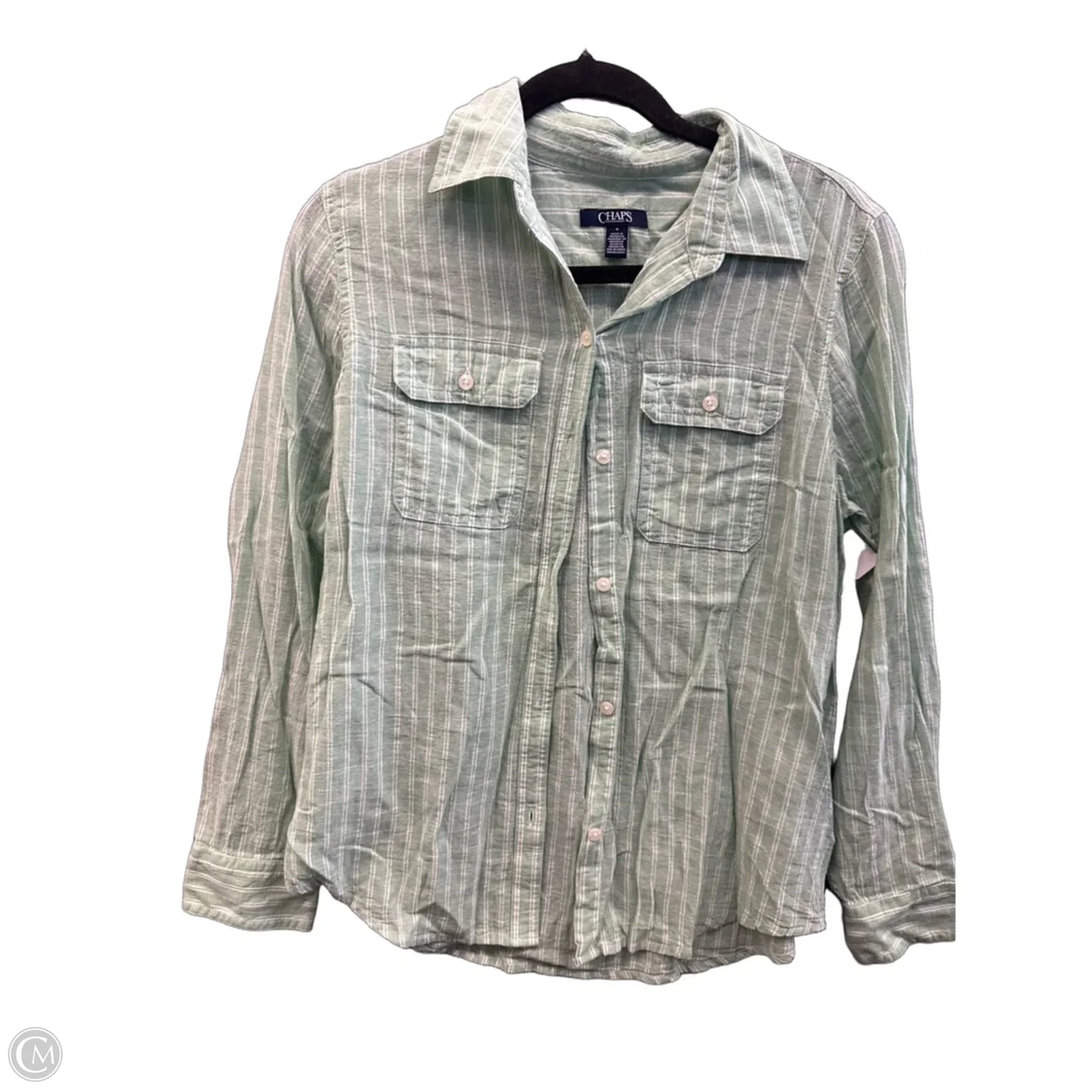 Top Long Sleeve By Chaps In Green, Size: M