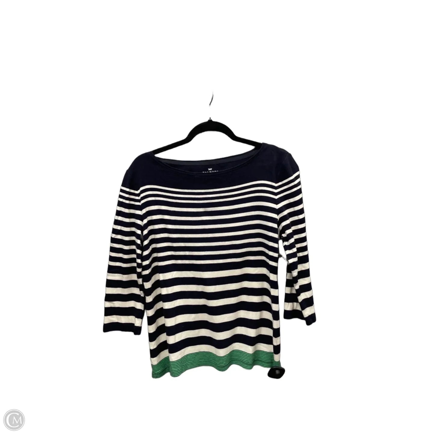 Top 3/4 Sleeve By Talbots In Striped Pattern, Size: Lp