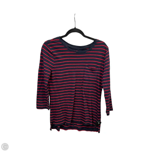 Top 3/4 Sleeve By Banana Republic In Striped Pattern, Size: M