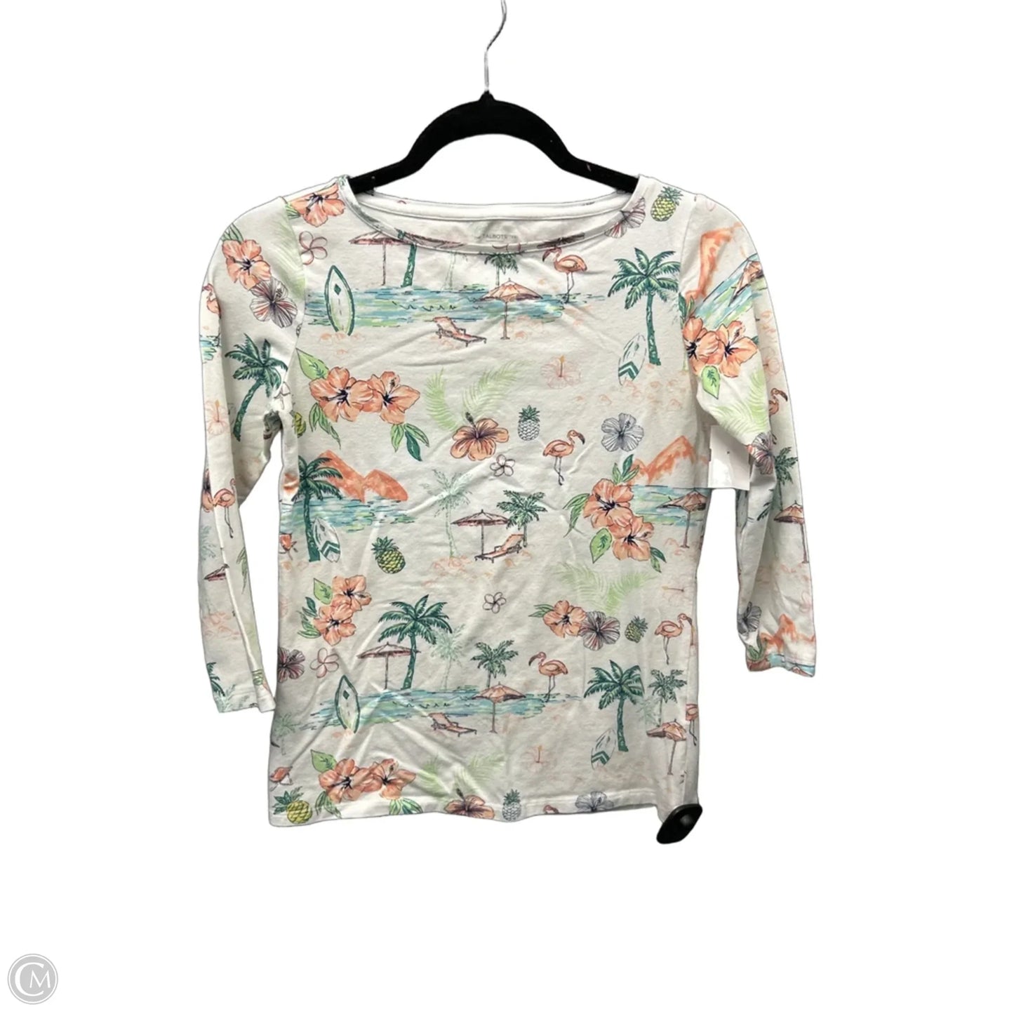 Top 3/4 Sleeve By Talbots In White, Size: Xs