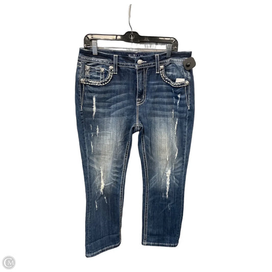 Jeans Cropped By Miss Me In Blue Denim, Size: 12