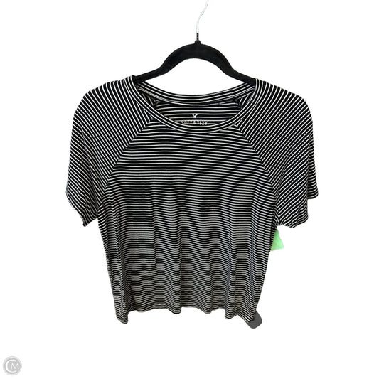 Top Short Sleeve By American Eagle In Black & White, Size: L