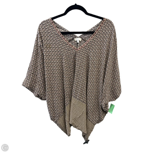 Top Short Sleeve By Umgee In Brown, Size: S