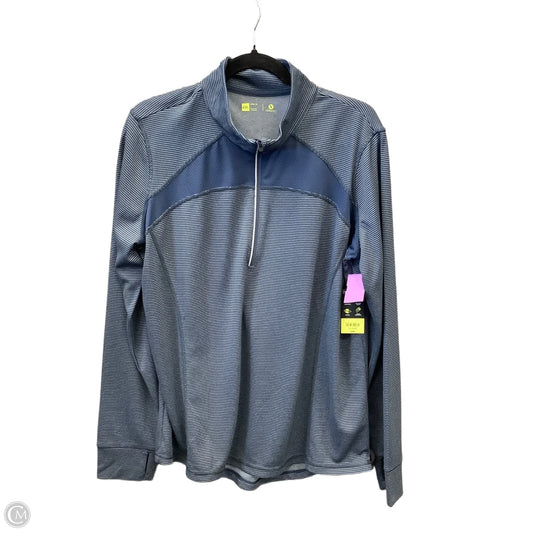 Athletic Top Long Sleeve Collar By Xersion In Blue, Size: Xxl