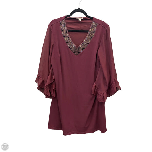 Dress Party Midi By Cato In Maroon, Size: Xl