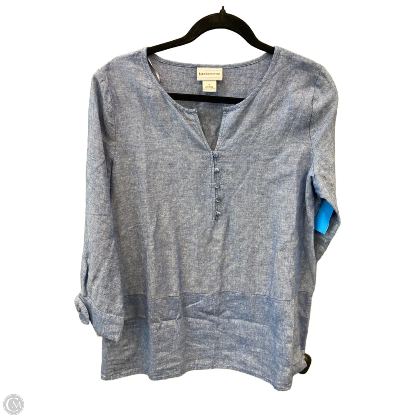 Top Long Sleeve By Liz Claiborne In Blue, Size: S