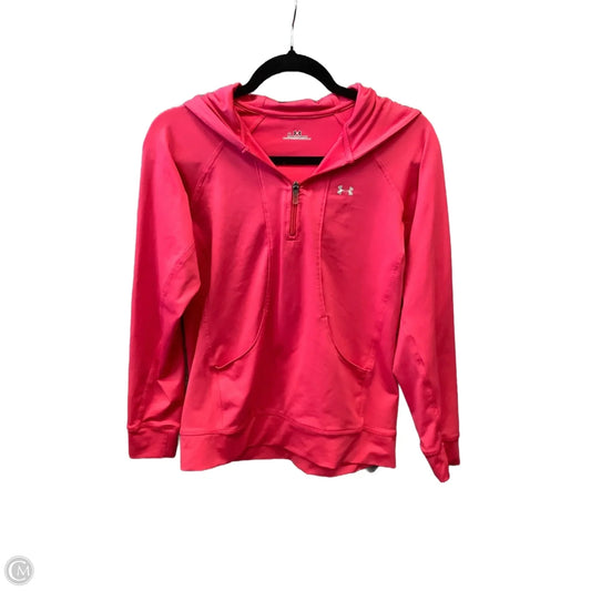 Athletic Top Long Sleeve Collar By Under Armour In Pink, Size: S
