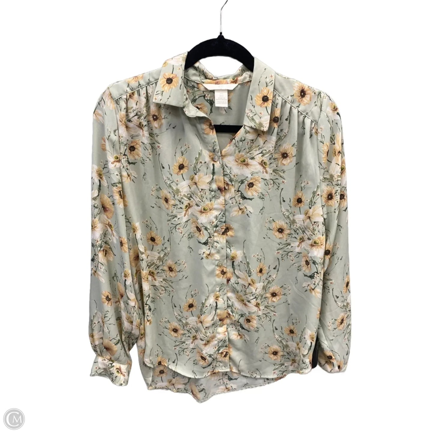 Top Long Sleeve By H&m In Green, Size: S