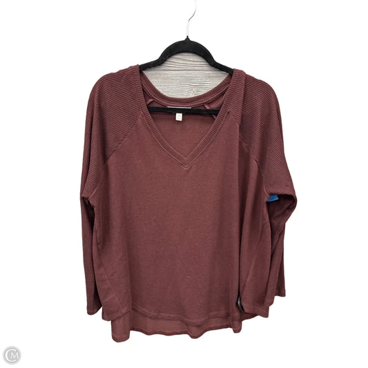 Sweater By Terra & Sky In Maroon, Size: 1x