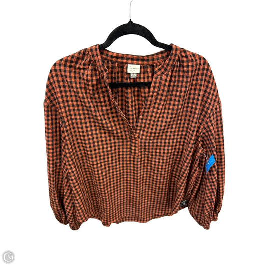 Top Long Sleeve By A New Day In Plaid Pattern, Size: L