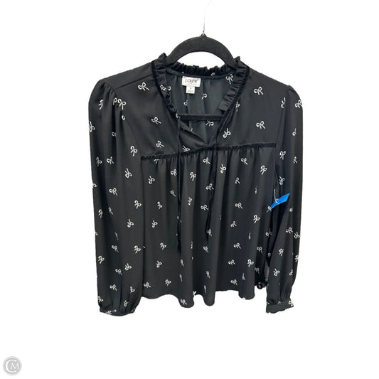 Blouse Long Sleeve By J. Crew In Black, Size: S