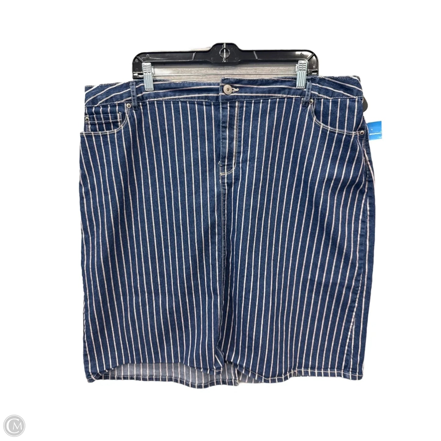 Skirt Midi By Clothes Mentor In Blue Denim, Size: 22