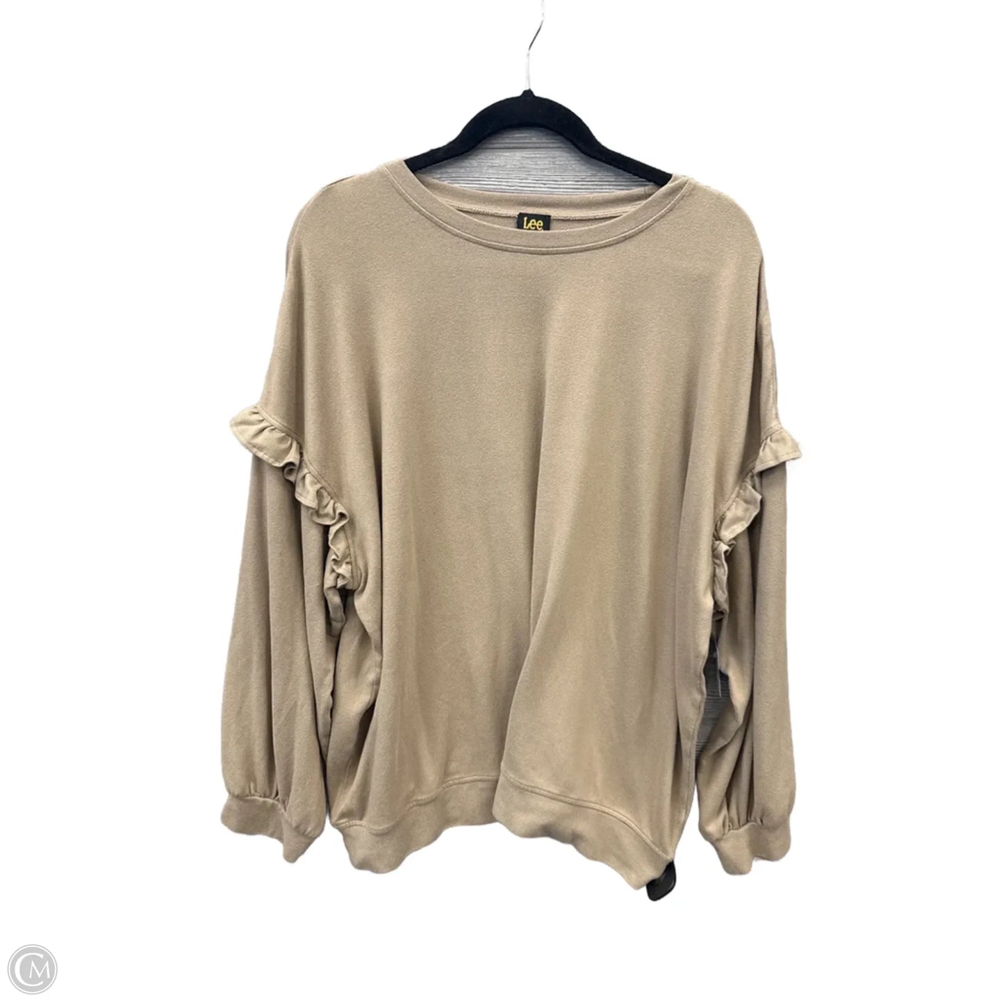 Top Long Sleeve By Lee In Brown, Size: 2x