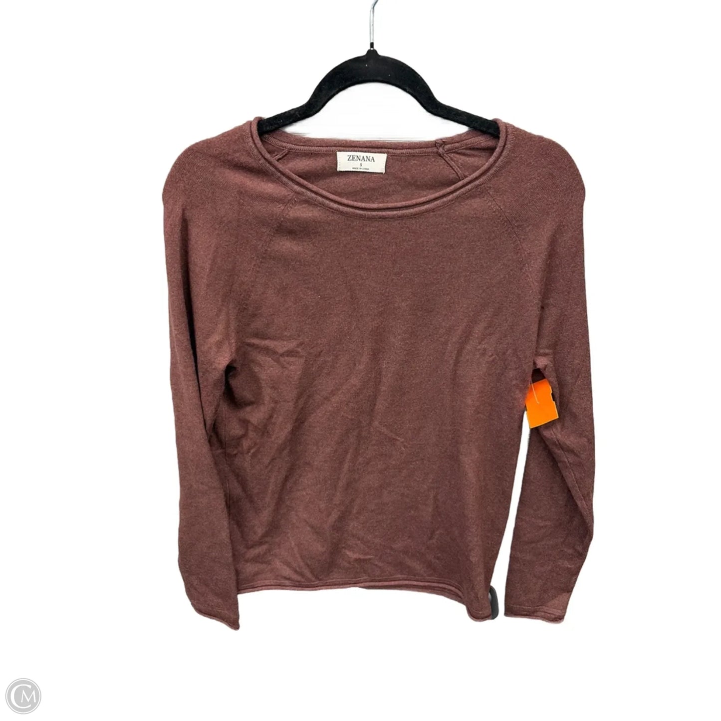 Top Long Sleeve By Zenana In Brown, Size: S