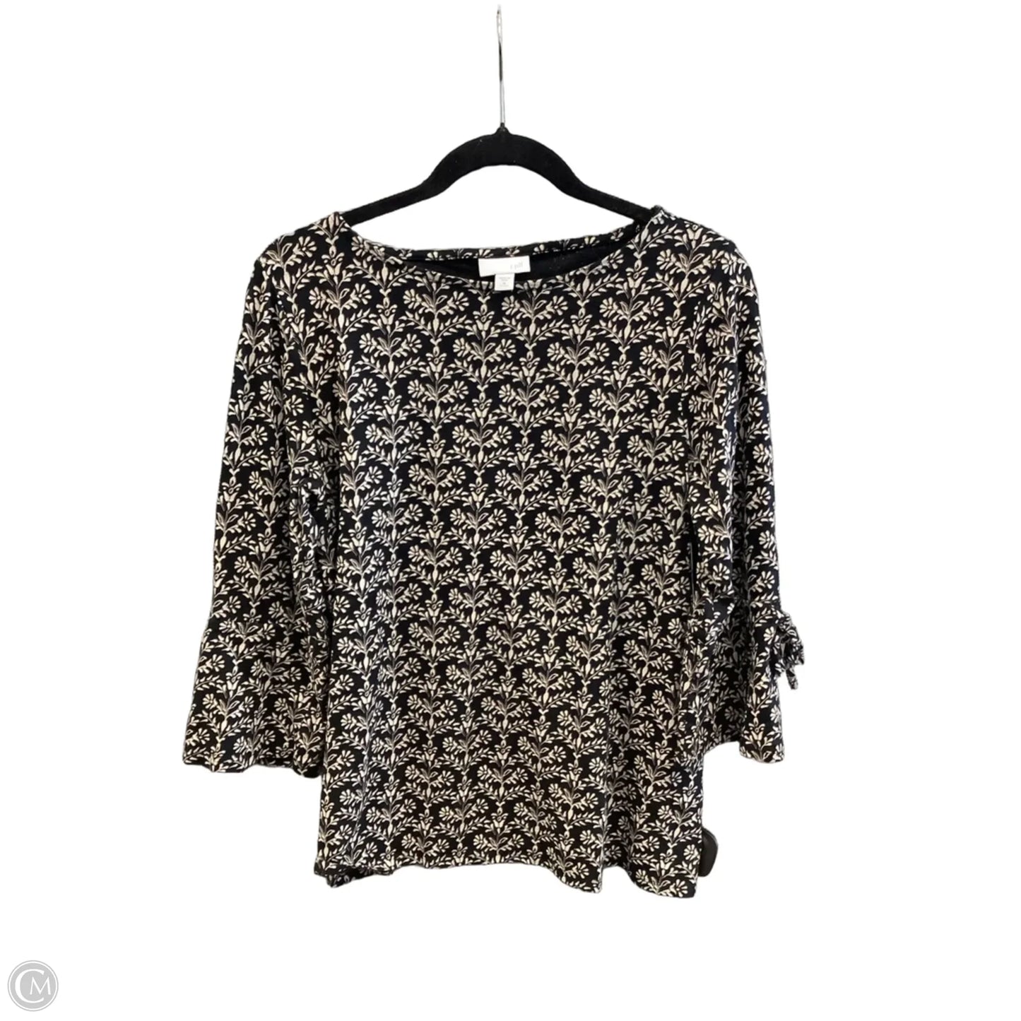 Top 3/4 Sleeve By J. Jill In Black, Size: M