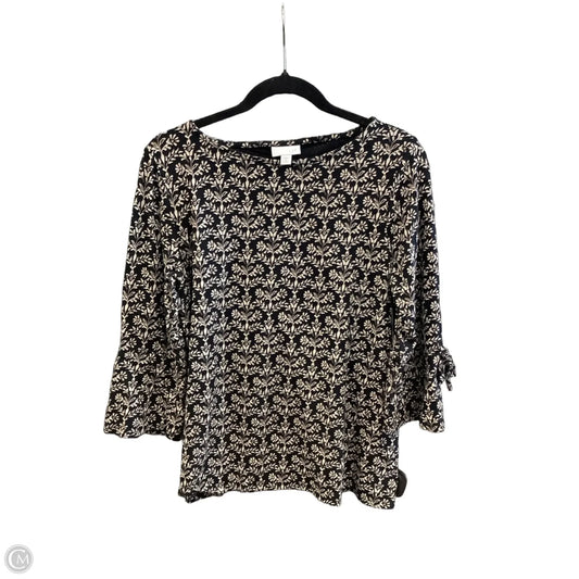 Top 3/4 Sleeve By J. Jill In Black, Size: M