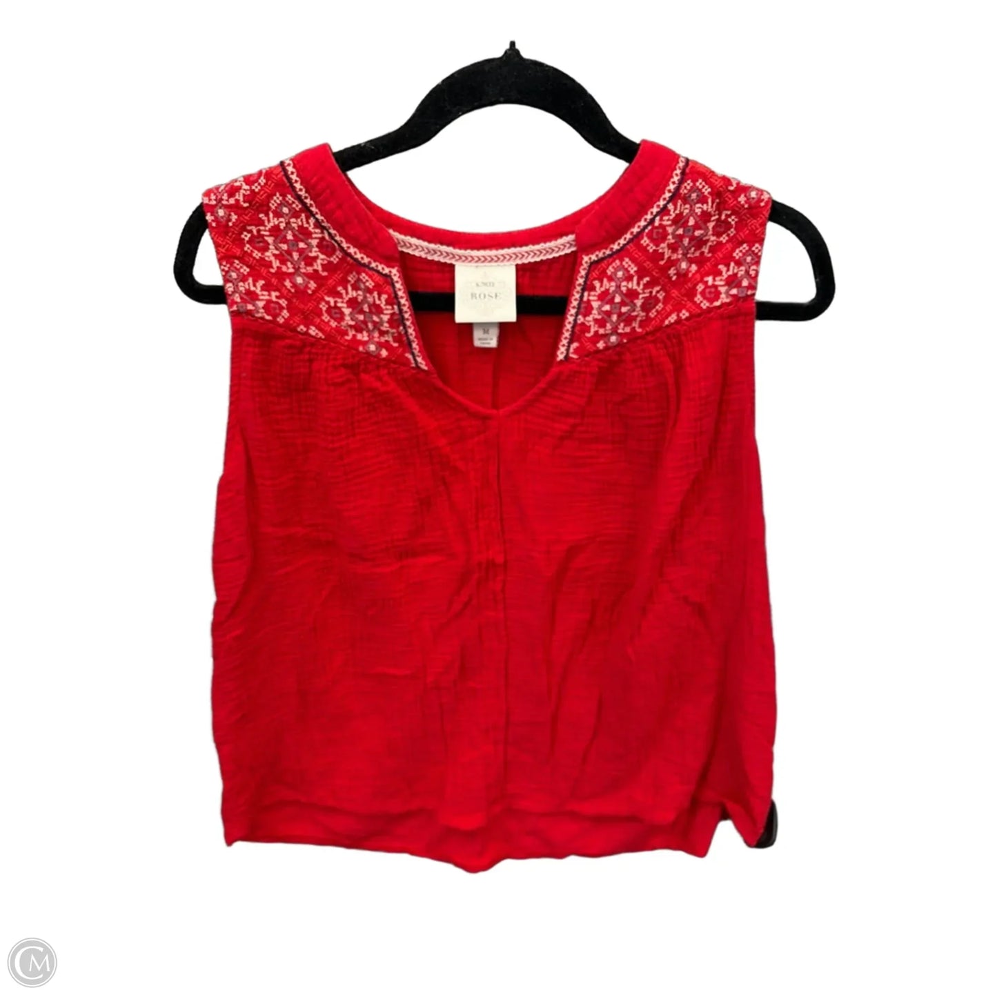 Top Sleeveless By Knox Rose In Red, Size: M