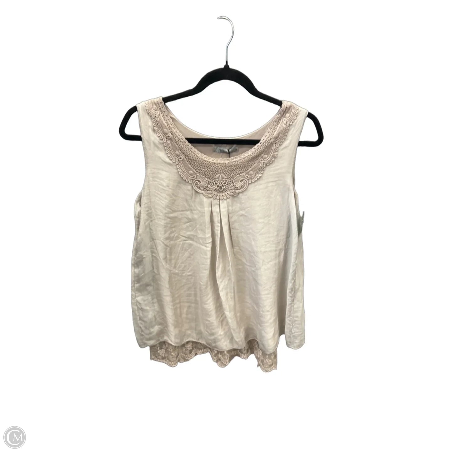 Top Sleeveless By Clothes Mentor In Tan, Size: M