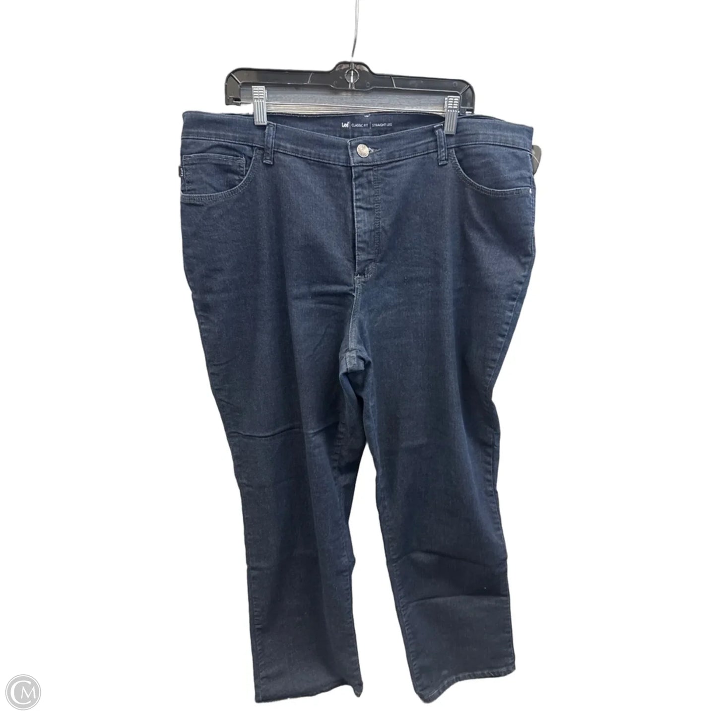 Jeans Straight By Lee In Blue Denim, Size: 18