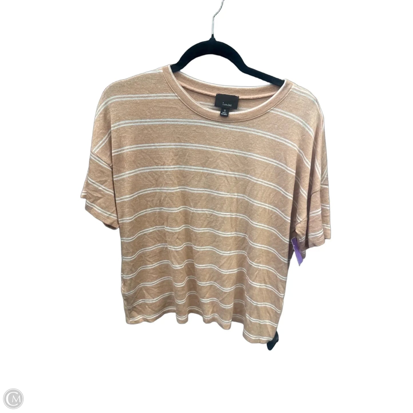 Top Short Sleeve By Lumiere In Striped Pattern, Size: S