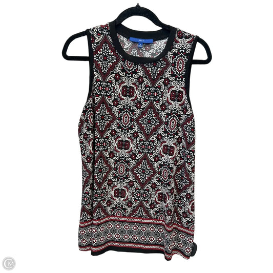 Top Sleeveless By Apt 9 In Black & Red, Size: M