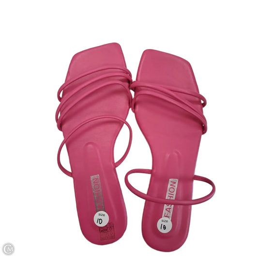 Sandals Flats By Clothes Mentor In Pink, Size: 10
