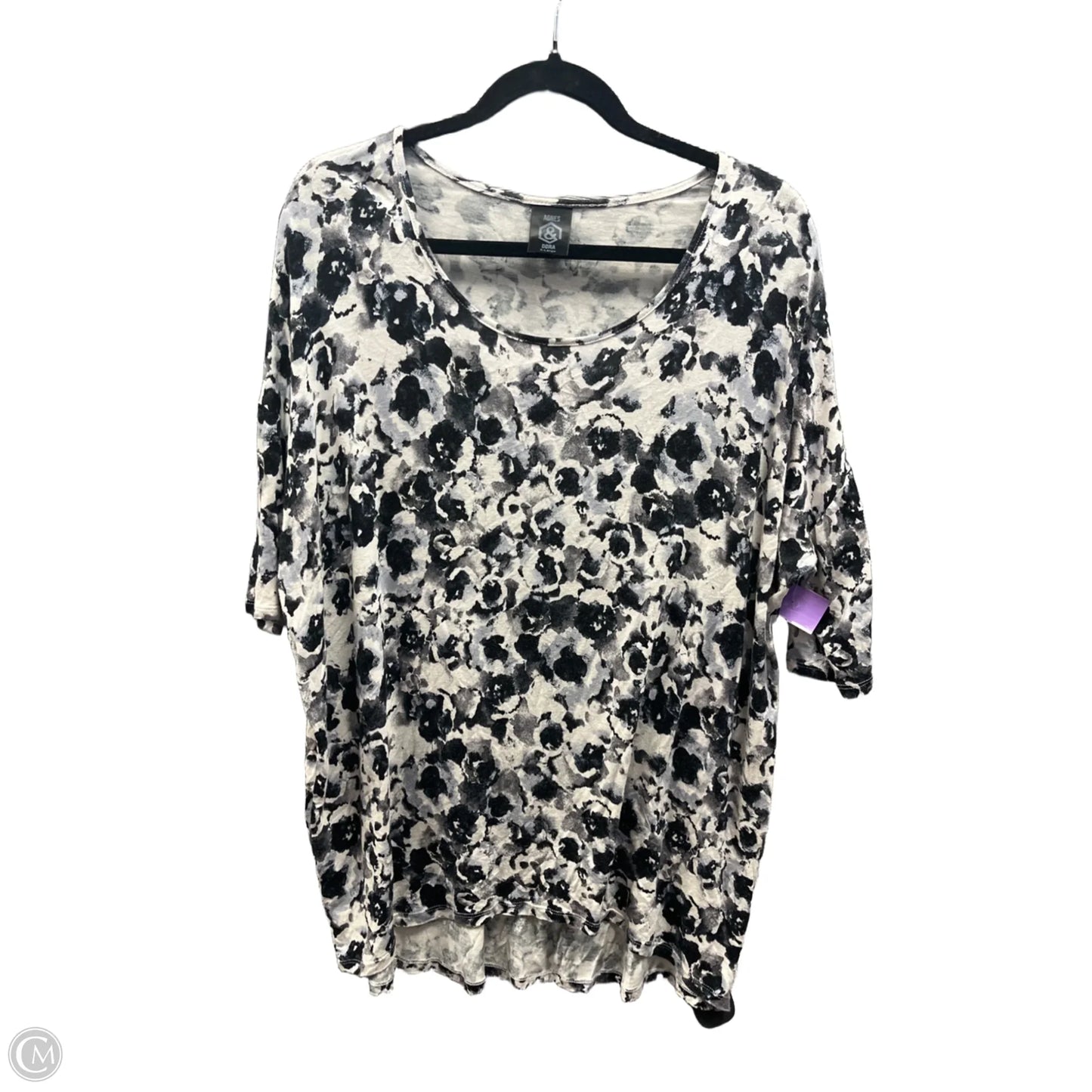 Top Short Sleeve By Agnes & Dora In Black, Size: Xl