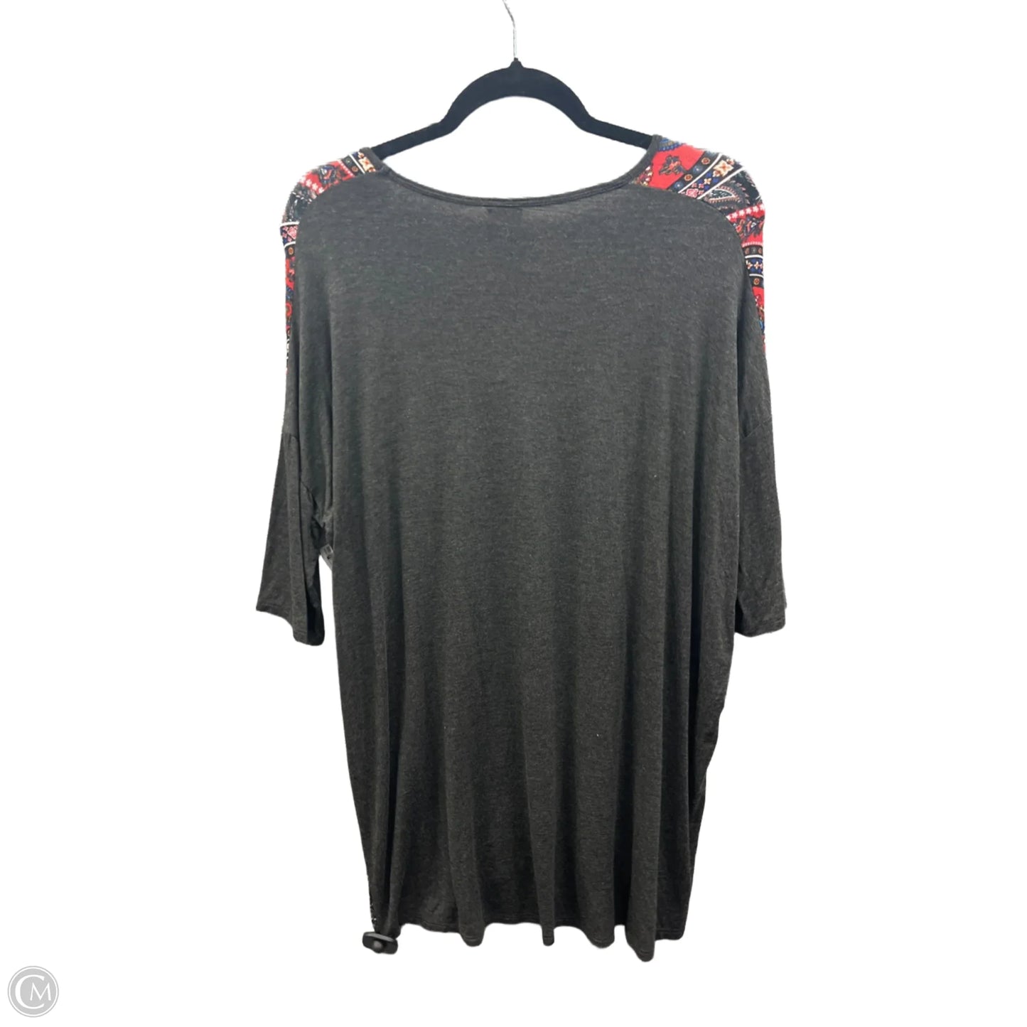Top 3/4 Sleeve By Agnes & Dora In Grey, Size: Xl